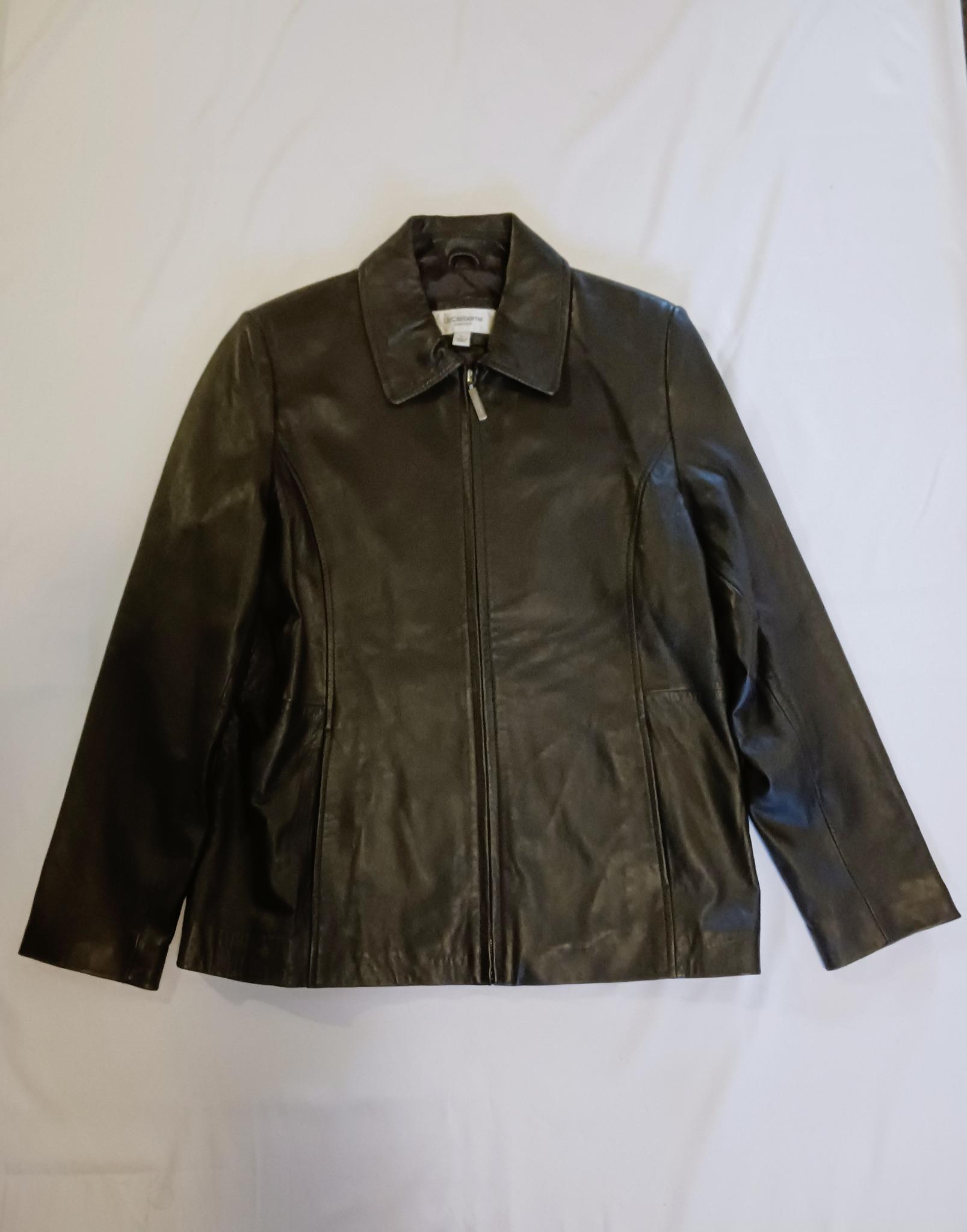 o*o様 【80s】Liz Claiborne leather jacket Vintage Liz Claiborne Black Leather Jacket, Burgundy Lined (size L