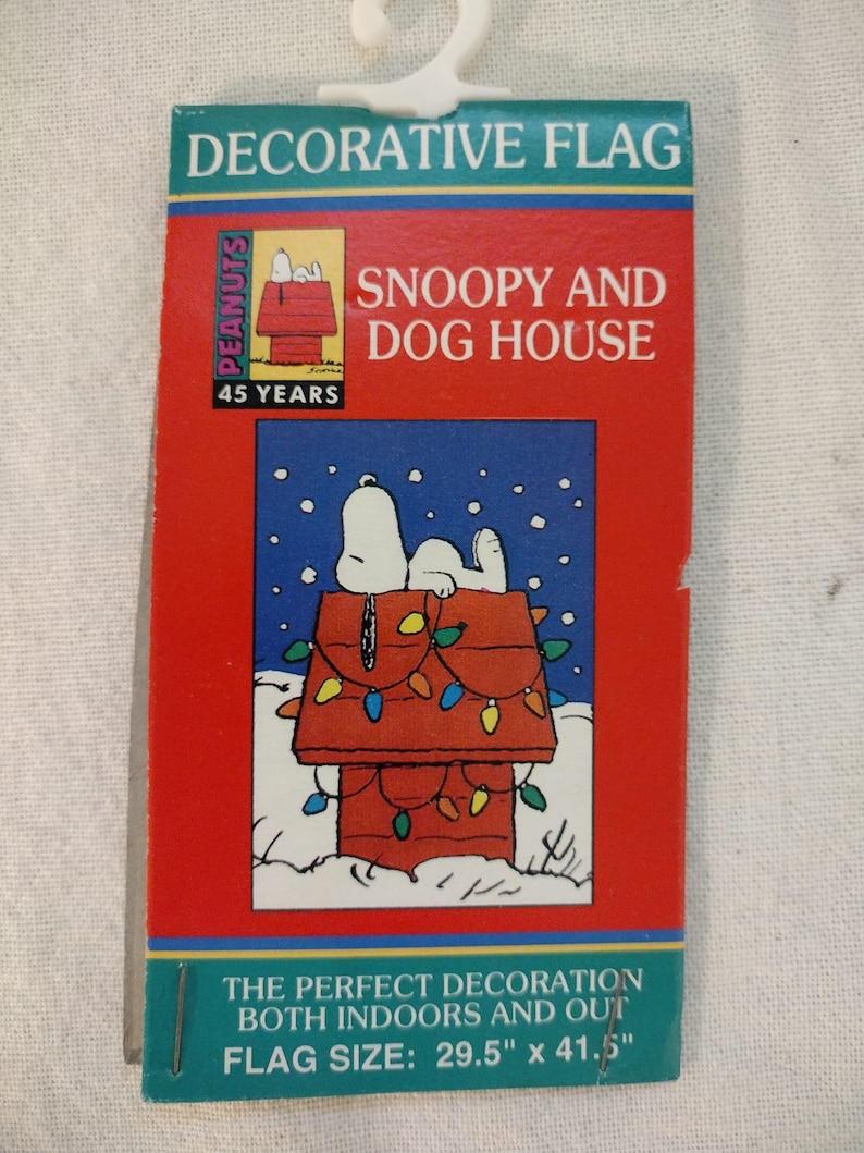 New in Open Package Snoopy and Dog House Christmas Decorative Flag. Etsy