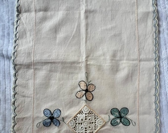 Vintage Cotton/Linen Table Runner or Dresser Scarf
