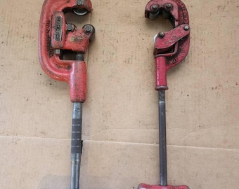 Lot of 2 Heavy Duty Pipe Cutters Ridgid No 1-2 & American Pipe