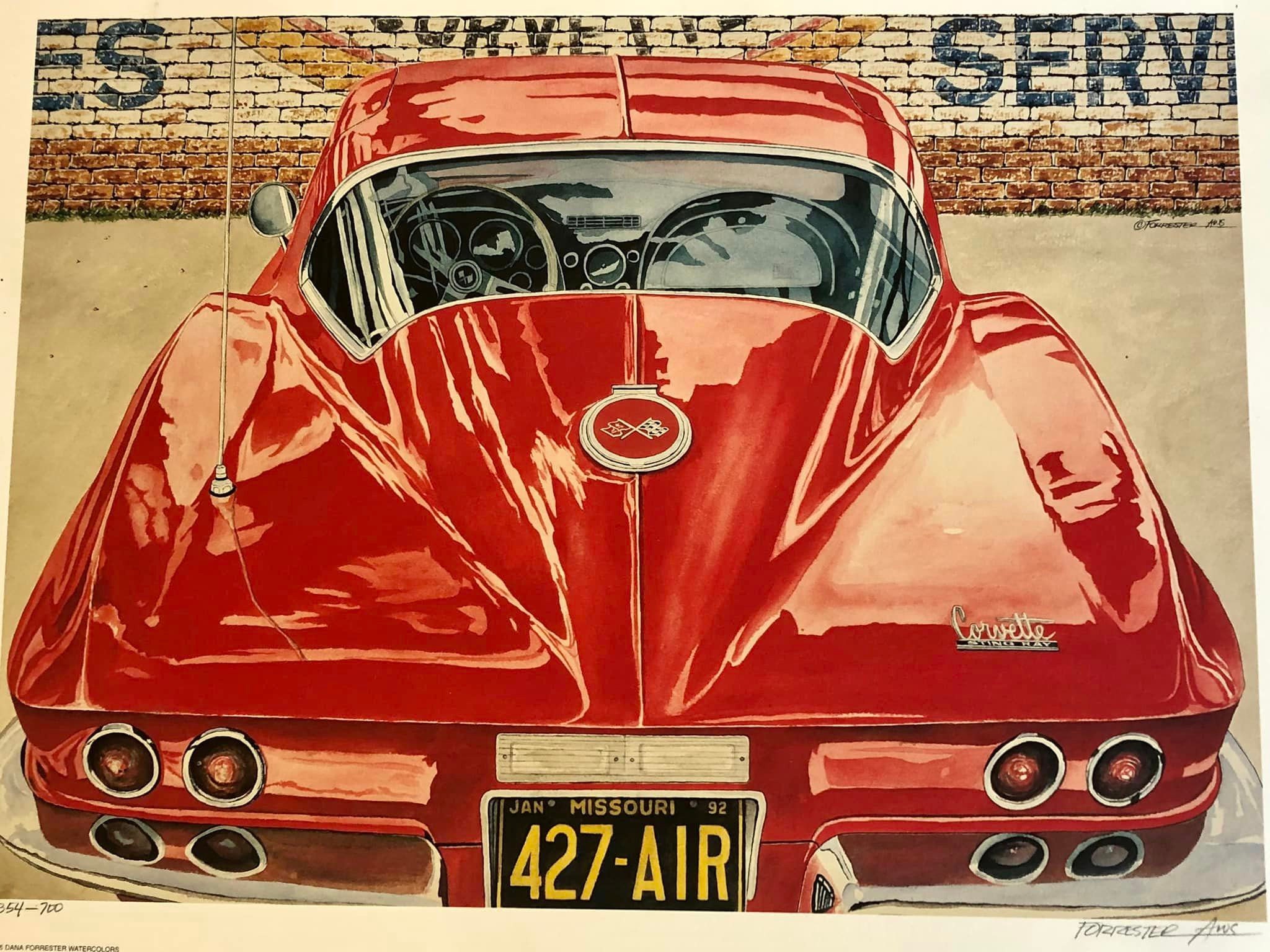 1995 Unframed Red 67 Stingray Reflections Watercolor Print - Etsy