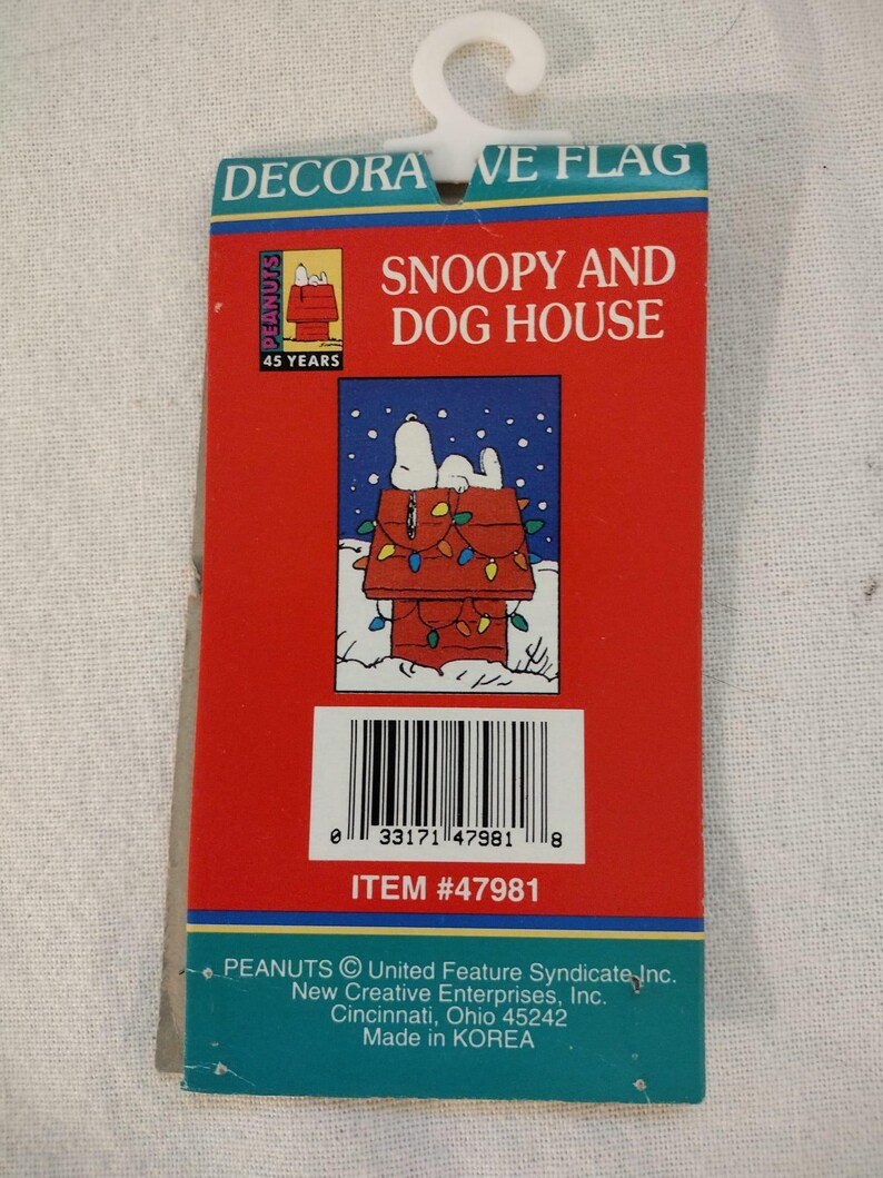 New in Open Package Snoopy and Dog House Christmas Decorative Flag. Etsy