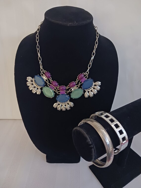 3pc Statement Necklace & Bracelets Set - image 1
