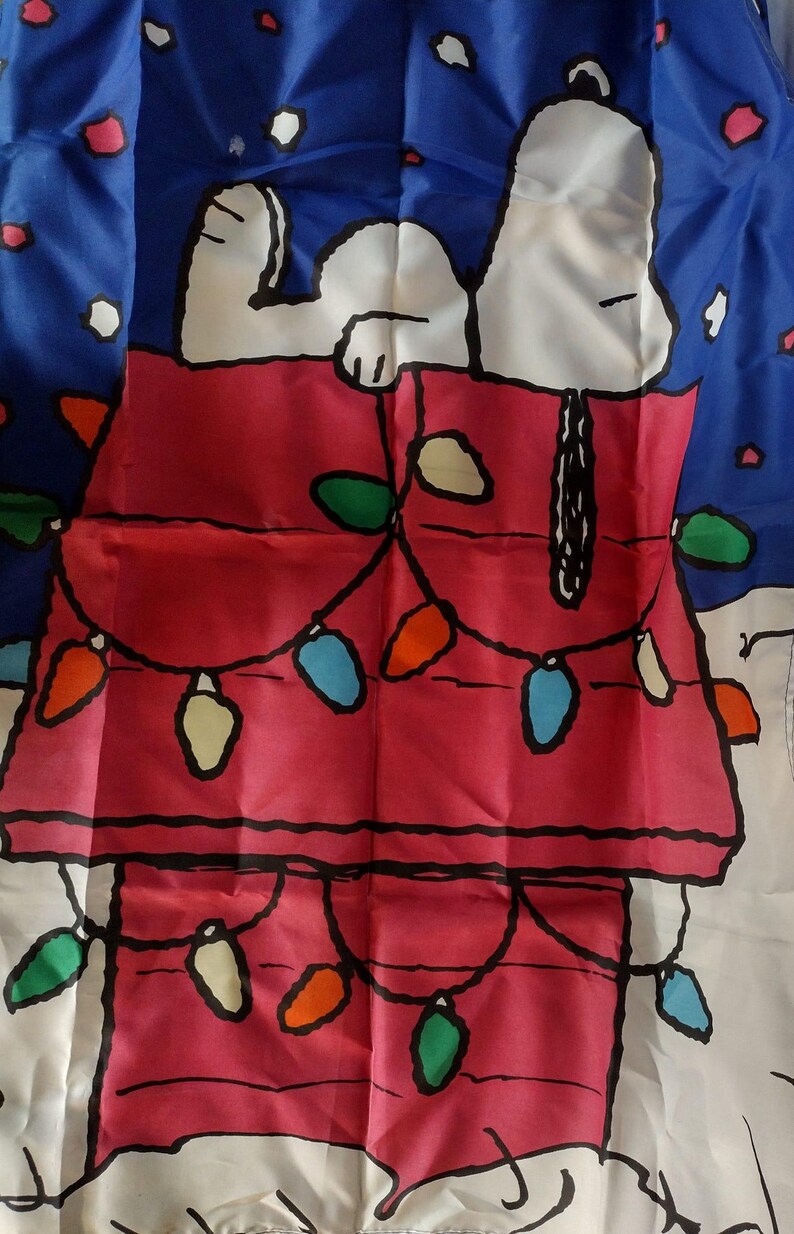New in Open Package Snoopy and Dog House Christmas Decorative Flag. Etsy