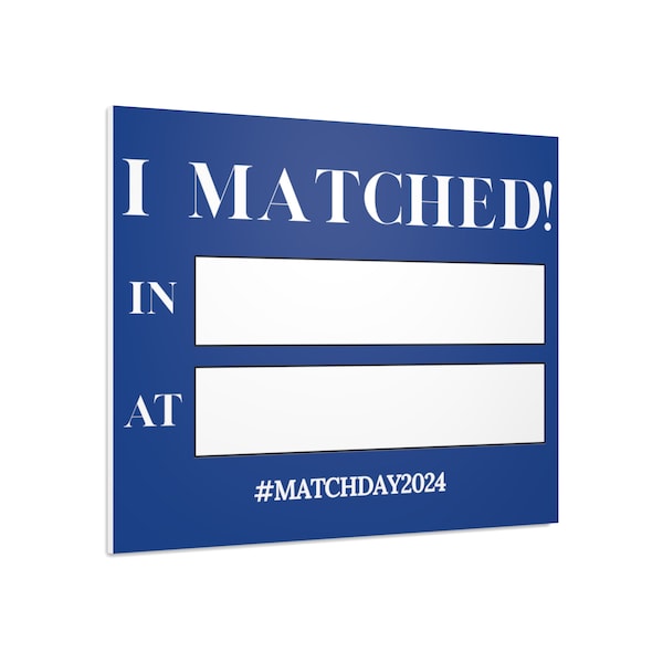 Match Day Sign - Dark Blue