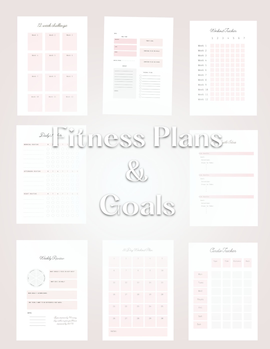 Fitness and Goal Setting Bundle - Etsy