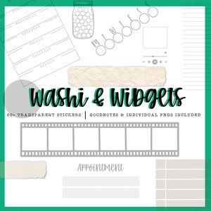 Washi & Widget Stickers Vol 1 | Digital Planner Stickers