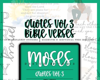 Quotes Vol 3 | Bible Quotes | 30 Digital Stickers | GoodNotes | Notablility