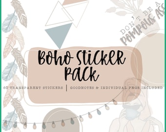 BOHO Sticker Pack-60 I Goodnotes | Xodo | Noteability | ZoomNotes