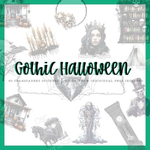 Gothic Halloween Stickers-80 I Goodnotes | Xodo | Noteability | ZoomNotes