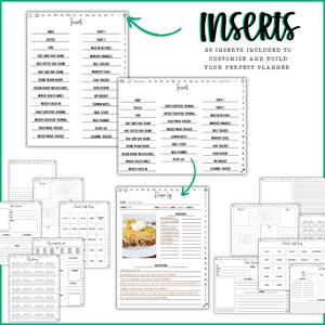 Puede incluir: Un conjunto de insertos de planificador imprimibles con una variedad de opciones, que incluyen diarios de gratitud diarios, rastreadores de estado de &aacute;nimo semanales, planificadores de comidas y listas de verificaci&oacute;n de limpieza. Los insertos est&aacute;n dise&ntilde;ados para ayudarte a personalizar y construir tu planificador perfecto.