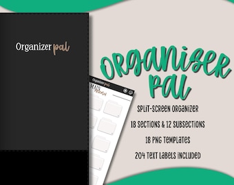 Organizer Pal | GoodNotes Noteful Split-Screen Organizing System (PDF Download) | Digital Sticker Book