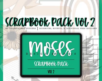 Pegatinas digitales para álbumes de recortes Vol 2: PNG, Goodnotes, Noteful (PDF)