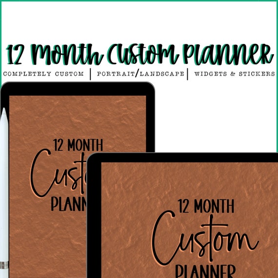 12 Month Customizable Planner | Goodnotes | Xodo | Noteability | ZoomNotes