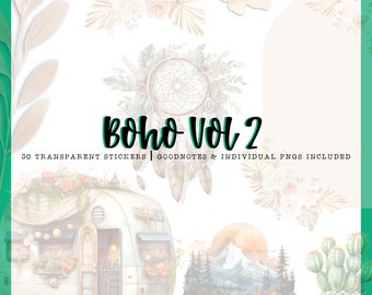 Boho Vol 2 | 30 digital stickers for digital planning and journaling
