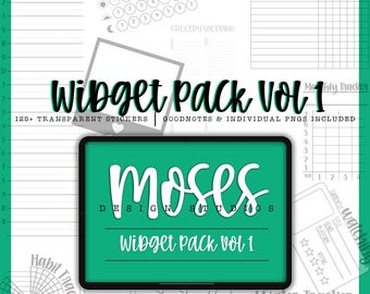 Widget Pack Vol 1 | 125+ Digital stickers | Planner Widgets | GoodNotes | ZoomNotes | Notability