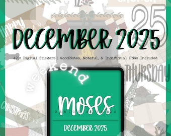 December 2025 | 470+ Digital Stickers | GoodNotes | Notability | Digital Planning & Journaling