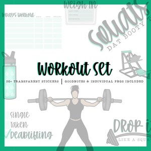 Workout Stickers-30 I Goodnotes | Xodo | Noteability | ZoomNotes