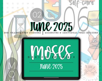 June 2025 | 265+ Digital Stickers | GoodNotes | Noteful
