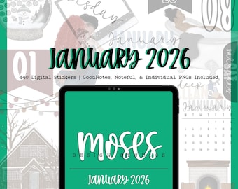 January 2026 | 440 Digital Stickers | GoodNotes | Noteful | Digital Planning and Journaling