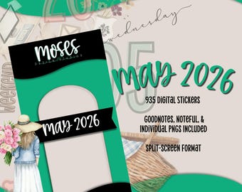 May 2026 Planner Stickers | 935 Digital Stickers for GoodNotes & Noteful | Monthly Planner Kit | Minimal Aesthetic | Mom Life Planning
