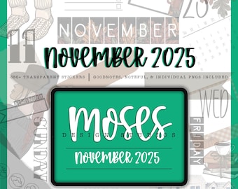November 2025 | 350+ Digital Stickers for Digital Planning and Journaling