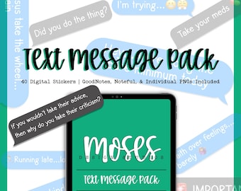 Text Message Sticker Pack | 40 Digital Stickers | Real-Life Faith Edition | GoodNotes | Noteful