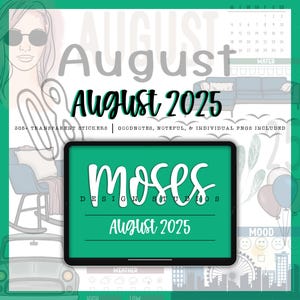 August 2025 | 305+ Digital Stickers | GoodNotes | Noteful