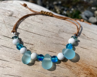 Blue sparkle crashing waves bracelet, boho Beach jewelry, beach vibe,bracelet, beaded sparkle  boho bracelet, boho gift, beach lover gift