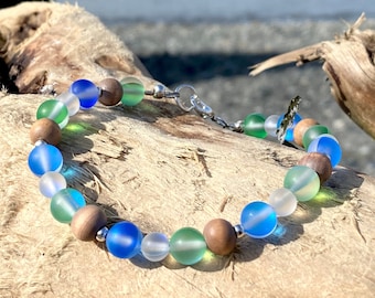 Ocean glow Beach Bracelet, boho Beach jewelry, boho bracelet, beaded sparkle  boho bracelet, boho gift