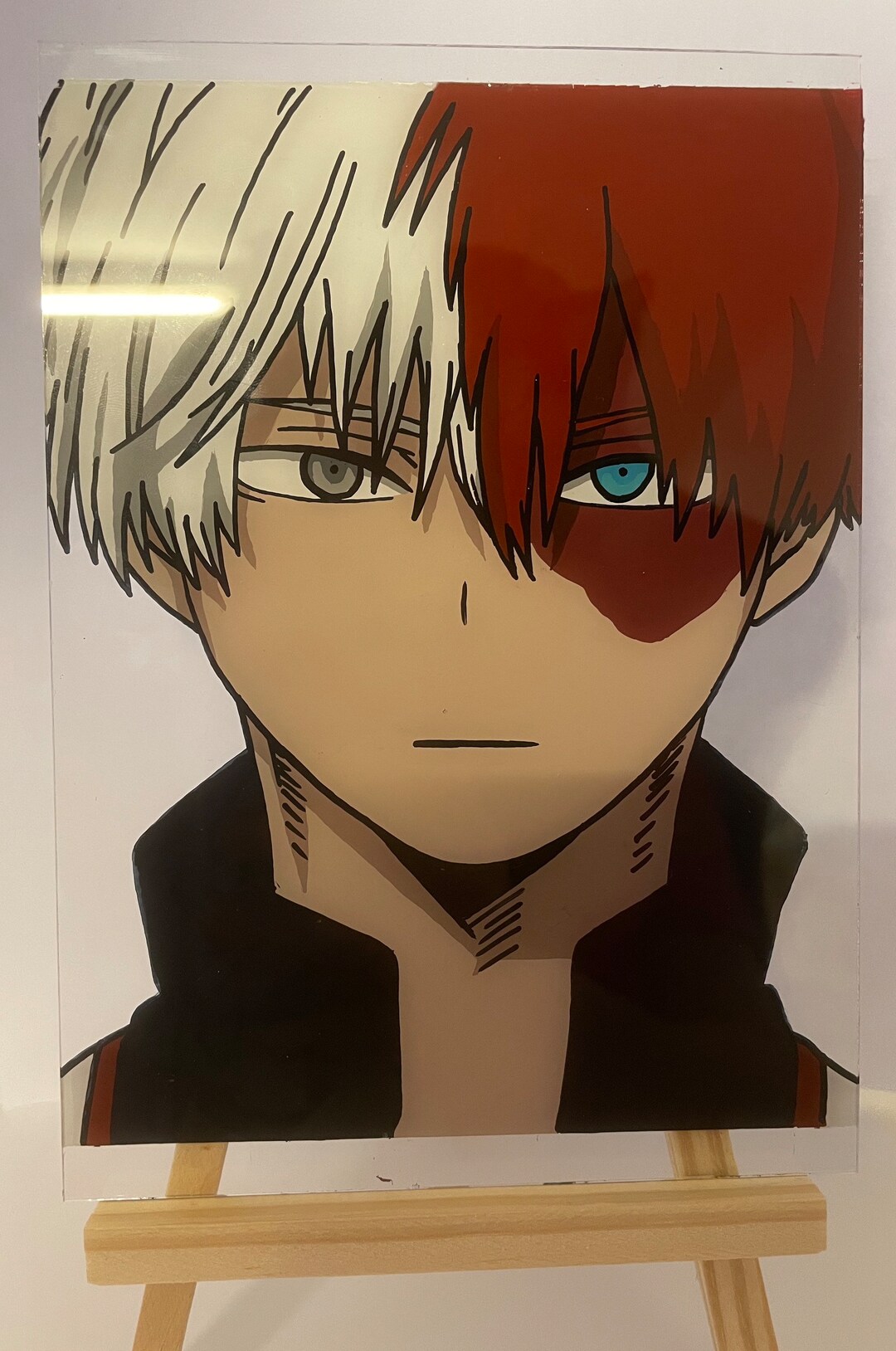 Shoto Todoroki My Hero Academia Glass Painting Etsy