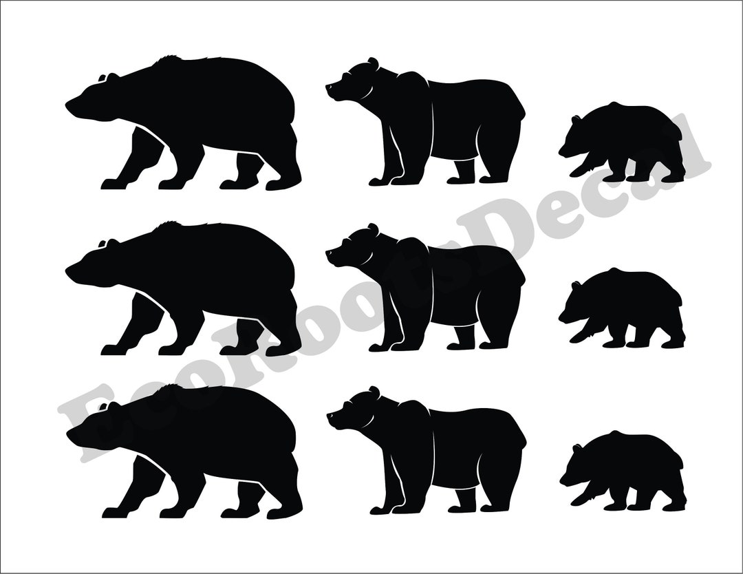 Bears Family Pack Stickers Car Decal Bears Stickers Bears Decal Bears