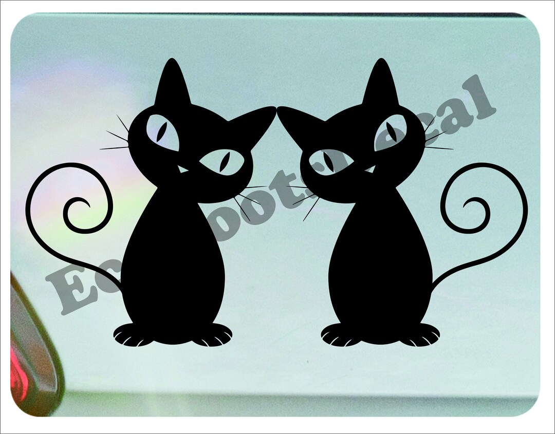 Cat Decal Cat Car Stickers Cat Window Sticker Cat Window Decal Black