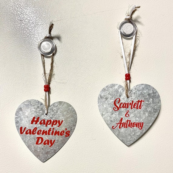 Red Metal Valentine's Hearts Ornaments - Valentine Gift - Metal