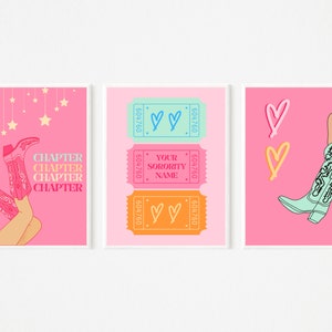 3 CUSTOM SORORITY Wall Art - Digital Download Prints - set of 3