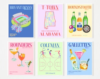 Alabama Cute Digital Prints - Digital Download - SET OF 6