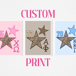 Custom Sorority Star Print - Digital Download - 1 Wall Art