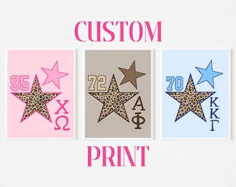 Custom Sorority Star Print - Digital Download - 1 Wall Art