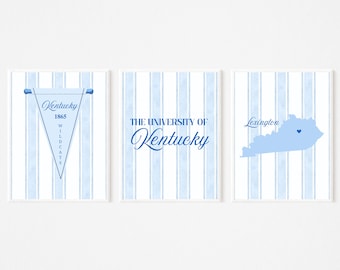 University of Kentucky Digital Prints - Stripes - SET OF 3