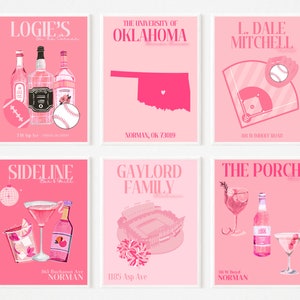 PINK University of Oklahoma Prints - Digital Download - SET OF 6