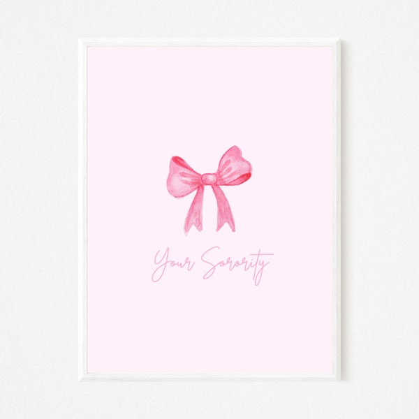 Sorority Bow Wall Art - Digital Download Prints - Single