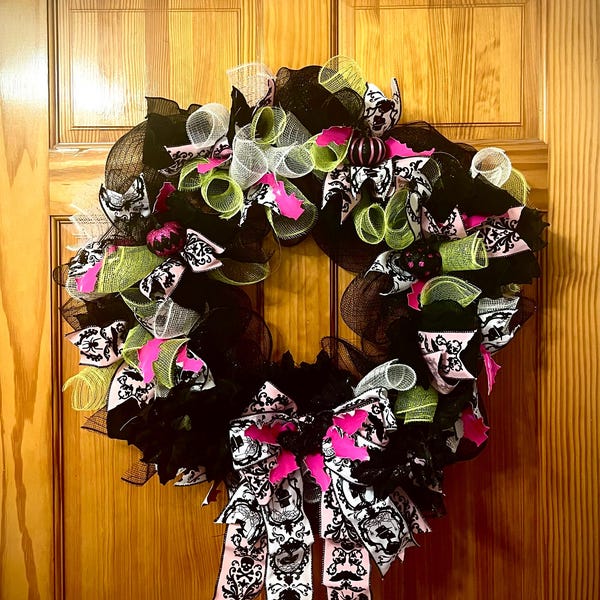 Bat-tastic Skellies Halloween Wreath