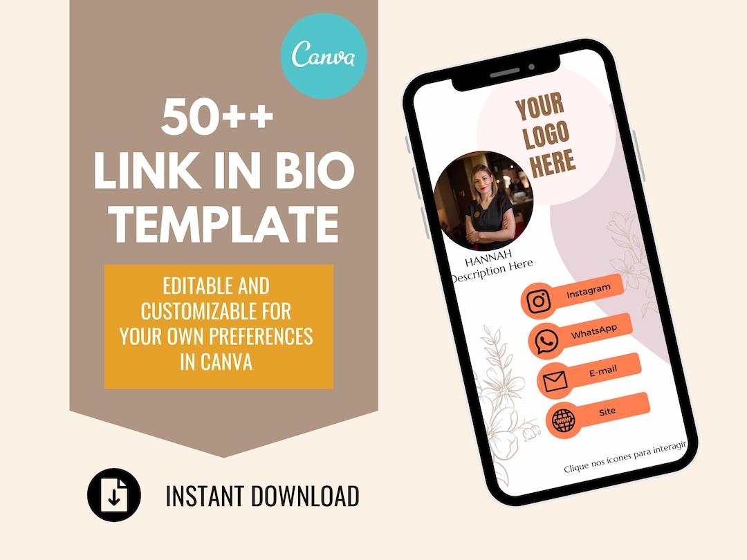 Canva Link in Bio Template for Social Media Marketing, Influencers ...