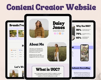 UGC-portfolio Canva-websitesjabloon | Sjabloon voor contentmaker | Door gebruikers gegenereerde inhoud Mediakit-portfolio | Canva-portfolio | MADELIEFJE