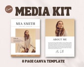 8 Page Influencer Media Kit | Instagram and TikTok Content Creators | Media Kit | Press Kit | Portfolio | Canva Template