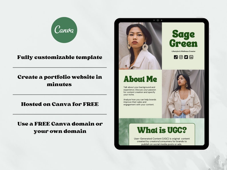UGC Portfolio Canva Website Template | Content Creator Template | User ...
