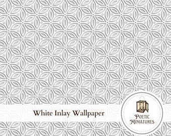 Dollhouse Wallpaper White Ceiling Wallpaper 1:12 Scale Dollhouse Ceiling Miniature Wallpaper - Digital Download Printable Wallpaper - PDF