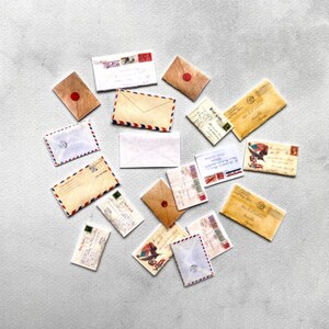 Miniature Envelopes and Letters for 1:12 Scale Dollhouse Desk Scatter ...