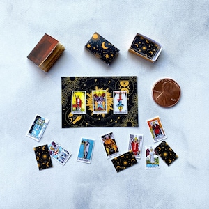 Miniature Tarot Cards 1:12 Scale Tarot Card Set Dollhouse Tarot Cards ...