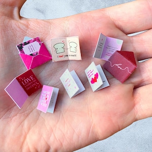Miniatur Valentinstagskarten Miniatur Valentinstag Liebesbriefe Umschläge 1:12 Valentines - Digital Download Printable PDF